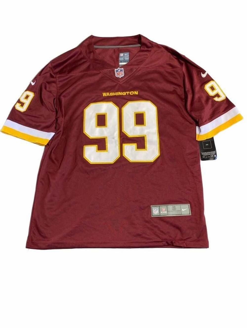 Nike Washington Football Team Chase Young 99 Size S Jersey Burgundy
